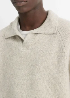 Cashmere Donegal Johnny-Collar Sweater