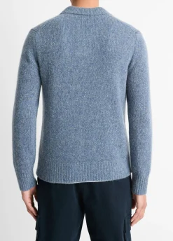 Cashmere Donegal Johnny-Collar Sweater