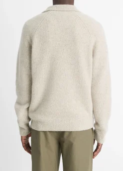 Cashmere Donegal Johnny-Collar Sweater
