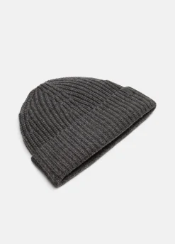 Cashmere Shaker-Stitch Beanie