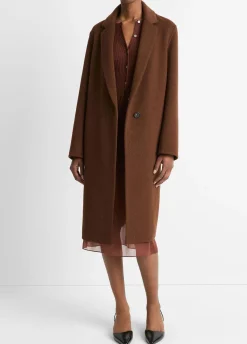Classic Wool-Blend Straight Coat