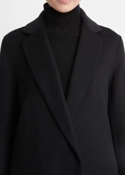 Classic Wool-Blend Straight Coat