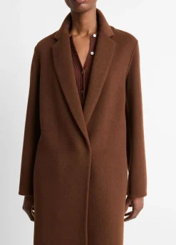 Classic Wool-Blend Straight Coat