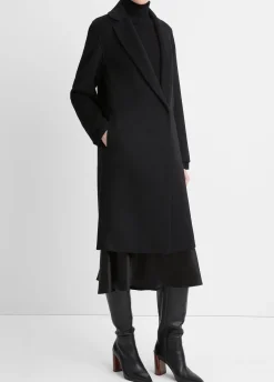 Classic Wool-Blend Straight Coat