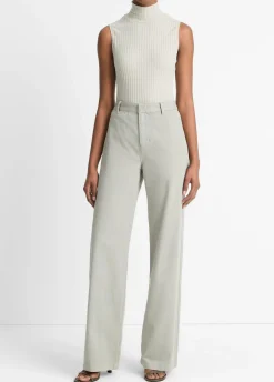 Cotton Low-Rise Wide-Leg Pant