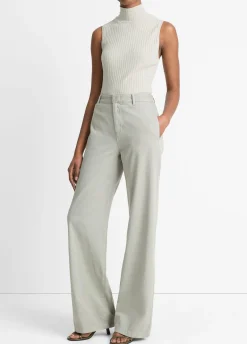 Cotton Low-Rise Wide-Leg Pant