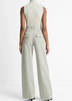 Cotton Low-Rise Wide-Leg Pant