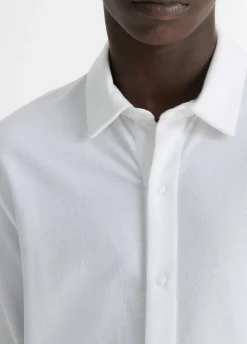 Cotton Piqué Button-Front Shirt
