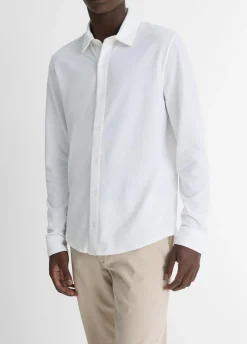 Cotton Piqué Button-Front Shirt