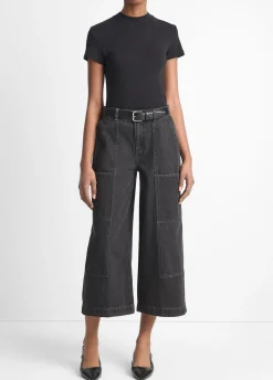 Cotton-Blend Cap-Sleeve T-Shirt