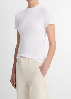 Cotton-Blend Cap-Sleeve T-Shirt