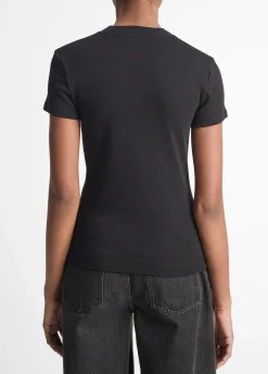 Cotton-Blend Cap-Sleeve T-Shirt