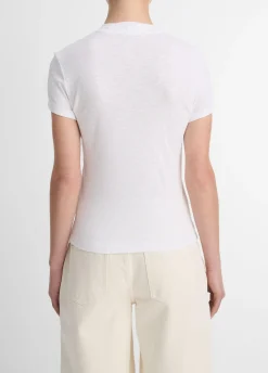 Cotton-Blend Cap-Sleeve T-Shirt