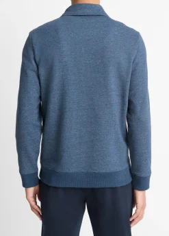 Cotton-Blend Mock Neck Quarter-Zip Pullover