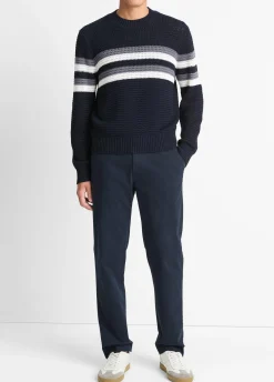 Crafted Crochet Striped Cotton Sweater