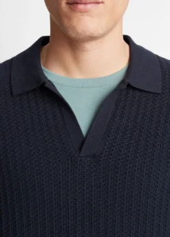 Crafted Rib Cotton-Cashmere Johnny Collar Sweater