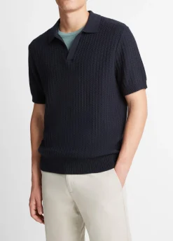 Crafted Rib Cotton-Cashmere Johnny Collar Sweater