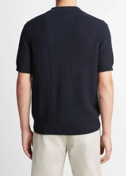 Crafted Rib Cotton-Cashmere Johnny Collar Sweater