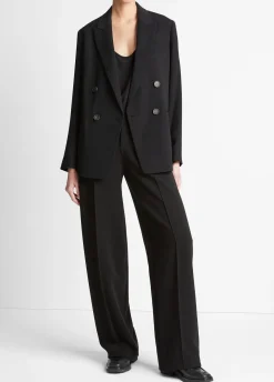 Crepe Double-Breasted Blazer