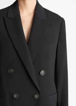 Crepe Double-Breasted Blazer