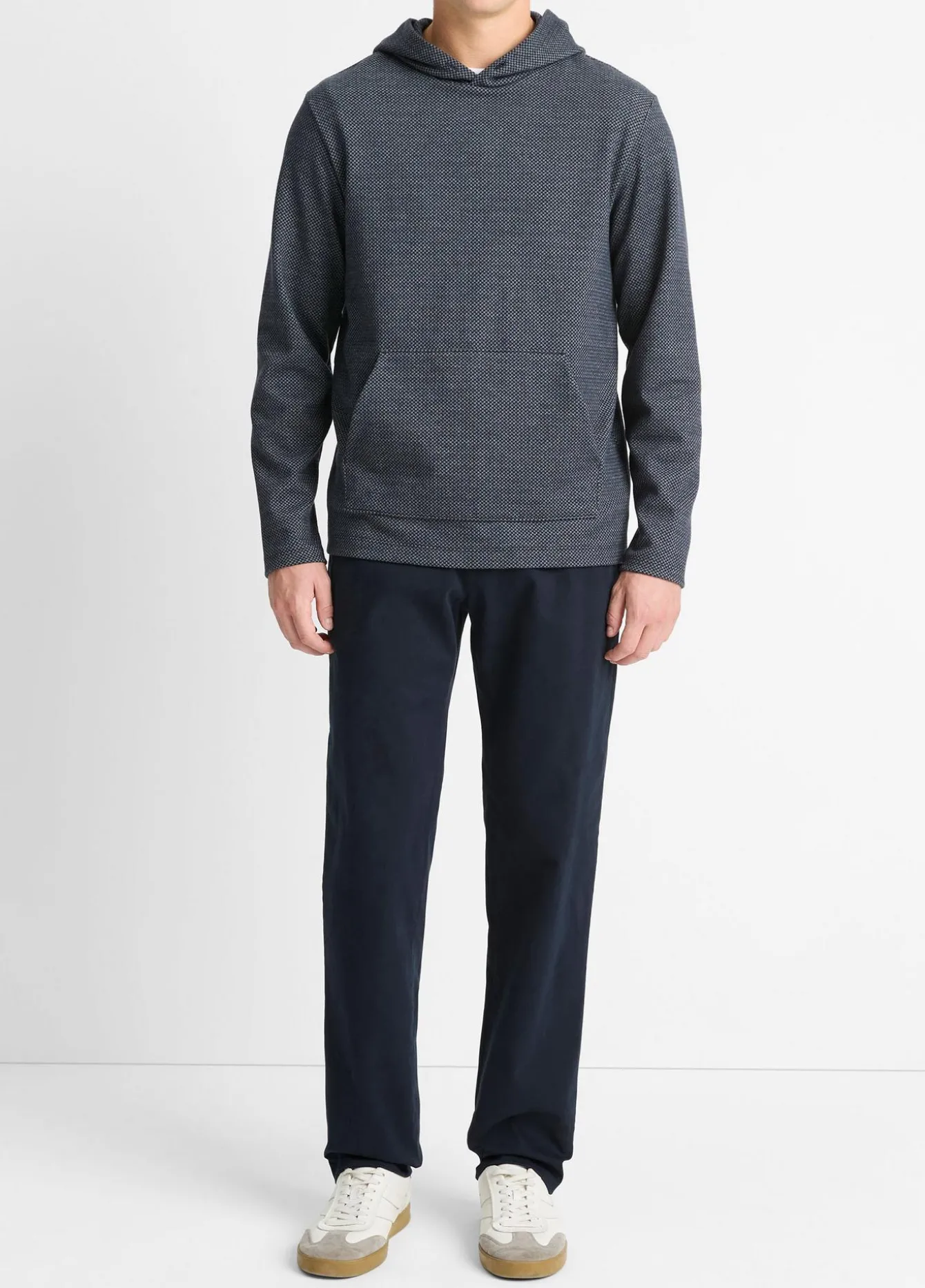 Crosshatch Birdseye Cotton-Blend Hoodie