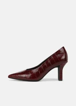 Diane Croc-Embossed Leather Pump