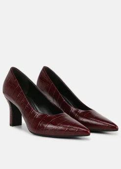 Diane Croc-Embossed Leather Pump