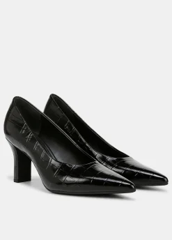 Diane Croc-Embossed Leather Pump