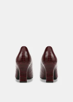Diane Croc-Embossed Leather Pump