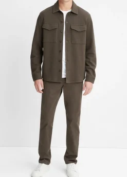 Double-Knit Cotton-Blend Piqué Shirt Jacket