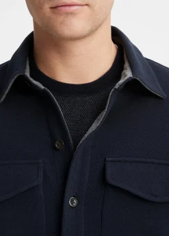 Double-Knit Cotton-Blend Piqué Shirt Jacket