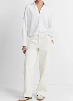Easy Pima Cotton Long-Sleeve Polo Shirt