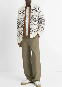 Fair Isle Wool-Blend Full-Zip Sweater