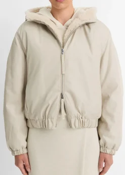 Faux Fur-Lined Bomber Jacket