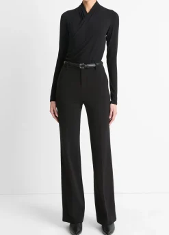 Fixed Wrap Long-Sleeve Top