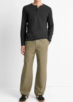 Garment Dye Cotton Long-Sleeve Henley