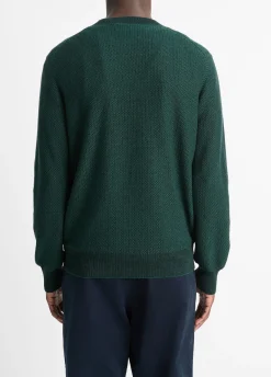 Geo-Jacquard Wool-Blend Crew Neck Sweater