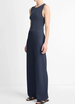 High-Waist Crepe Bias Pant