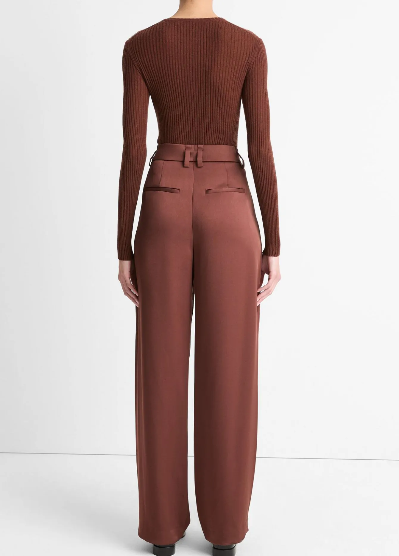 High-Waist Fluid Satin Wide-Leg Trouser