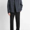 Houndstooth Wool-Blend Deck Jacket