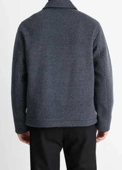Houndstooth Wool-Blend Deck Jacket