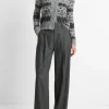 Italian Herringbone Wool-Blend High-Rise Trouser