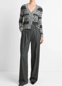 Italian Herringbone Wool-Blend High-Rise Trouser