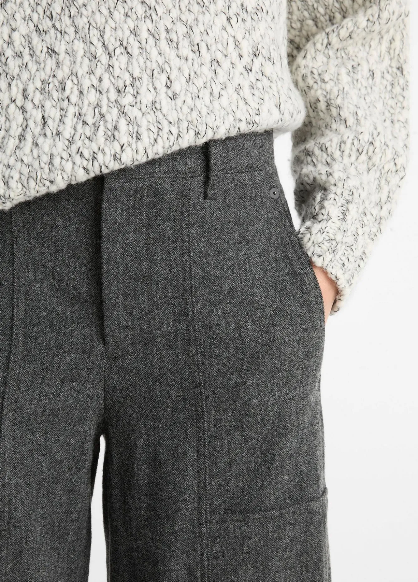 Italian Herringbone Wool-Blend Utility Pant