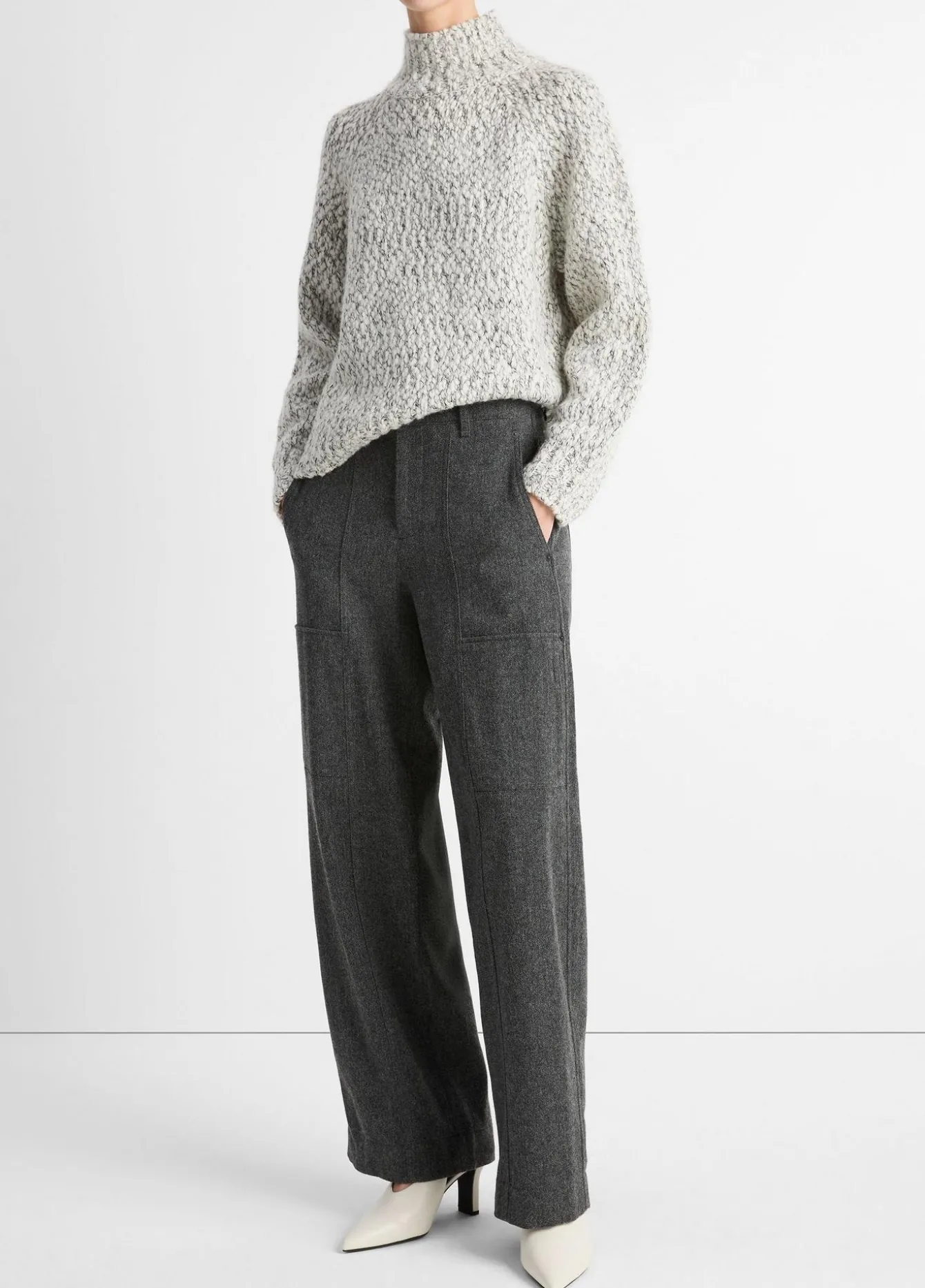 Italian Herringbone Wool-Blend Utility Pant