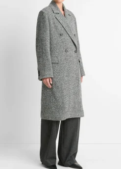 Italian Herringbone Wool-Blend Double-Breasted Coat