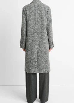 Italian Herringbone Wool-Blend Double-Breasted Coat