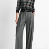 Italian Microcheck High-Rise Trouser