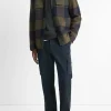 Italian Plaid Splittable Wool-Blend Shirt Jacket