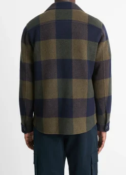 Italian Plaid Splittable Wool-Blend Shirt Jacket